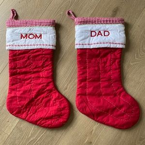 Pottery Barn quilted Christmas stocking